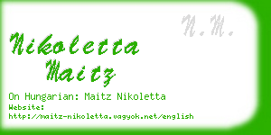 nikoletta maitz business card